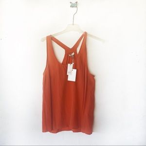 NWT Joie red 100% silk blouse sz large